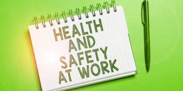Conceptual display Health And Safety At Work, Business overview Secure procedures prevent accidents avoid danger