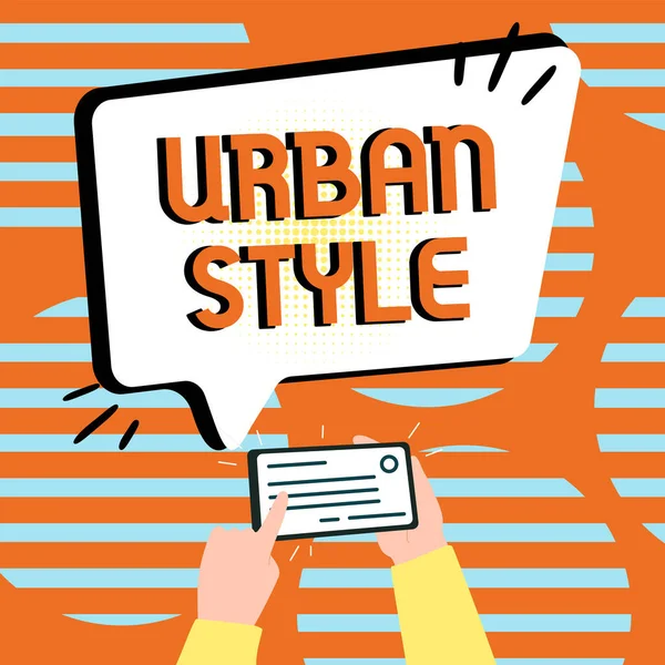 Konceptvisning Urban Style Word Fashion Som Har Vuxit Fram Gatuplaggen — Stockfoto