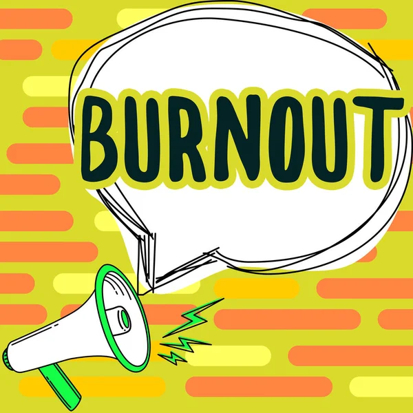 Tekenen Weergeven Burnout Conceptuele Foto Gevoel Van Fysieke Emotionele Uitputting — Stockfoto