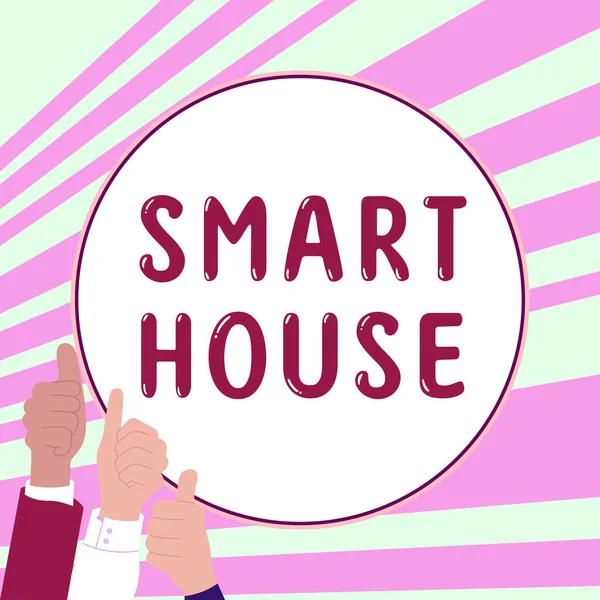 Pantalla Conceptual Smart House Internet Concept Hogares Que Tienen Dispositivos — Foto de Stock
