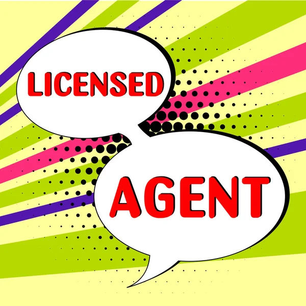 Conceptual Display Licensed Agent Word Written Authorized Accredited Seller Insurance — Foto Stock