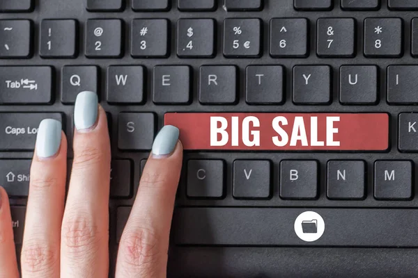 Handwriting Text Big Sale Business Approach Putting Products High Discount — Fotografia de Stock