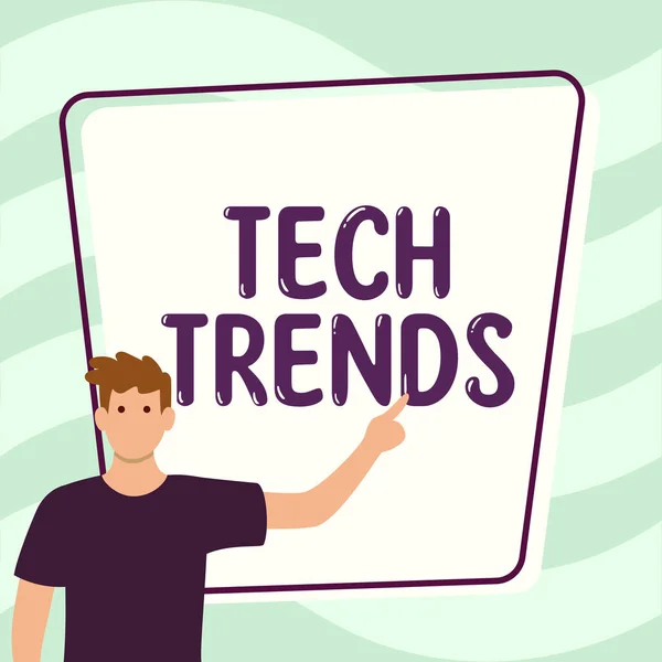 Text Bildtext Presenterar Tech Trends Internet Concept Teknik Som Nyligen — Stockfoto