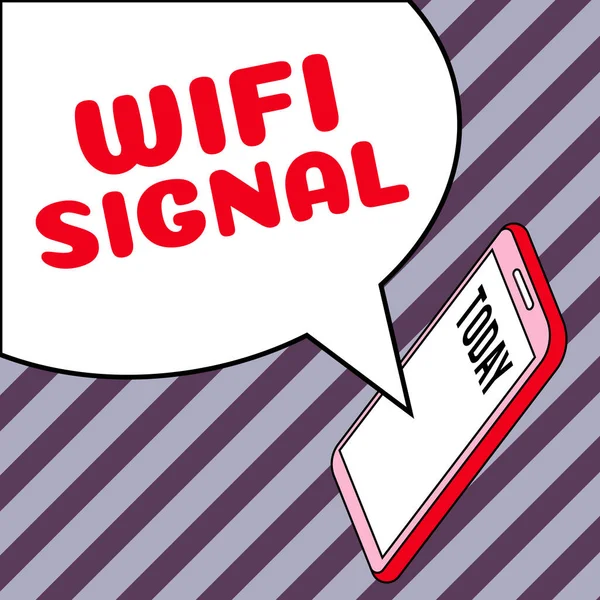 Ruční Psaní Znamení Wifi Signal Internet Koncept Poskytovat Bezdrátové Vysokorychlostní — Stock fotografie