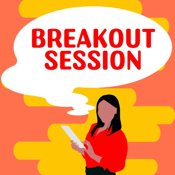 Ručně Psané Znamení Breakout Session Word Written Workshop Discussion Presentation — Stock fotografie