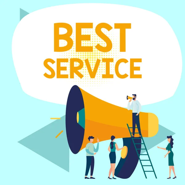 Sign Displaying Best Service Concept Meaning Finest Reviewed Assistance Provided — Photo