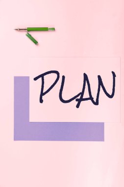 Text showing inspiration Plan, Business showcase Start of a detailed proposal of doing or achieving something