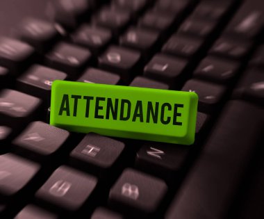 El yazısı işareti, Katılım, Konsept düzenli olarak bulunma anlamına gelir yer veya olay sayısı