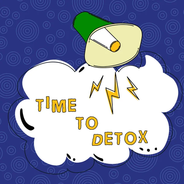 Podpis Tekstowy Prezentujący Time Detox Przegląd Biznesowy Moment Dietę Zdrowie — Zdjęcie stockowe