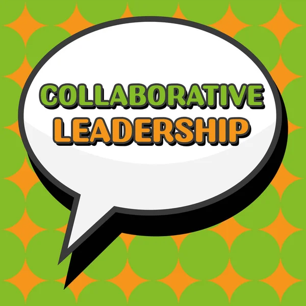 Text Sign Showing Collaborative Leadership Business Approach People Organizations Work — Foto de Stock
