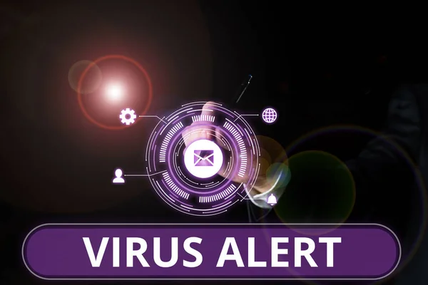 Writing Displaying Text Virus Alert Business Approach Message Warning Non — Stok fotoğraf