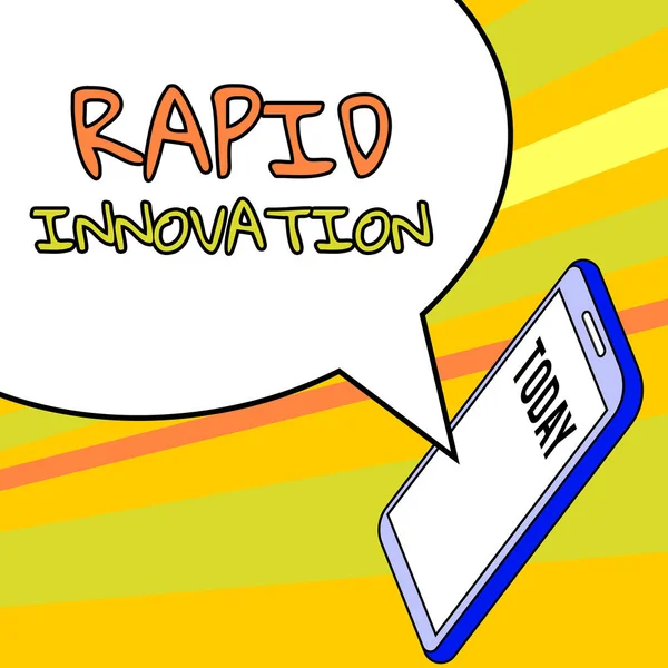 Inspiráció Mutató Jel Rapid Innovation Internet Concept Jellemzője Honlap Hogy — Stock Fotó