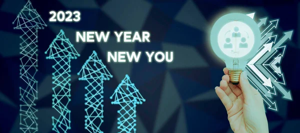 Написання Тексту 2023 New Year New You Business Overview Coming — стокове фото