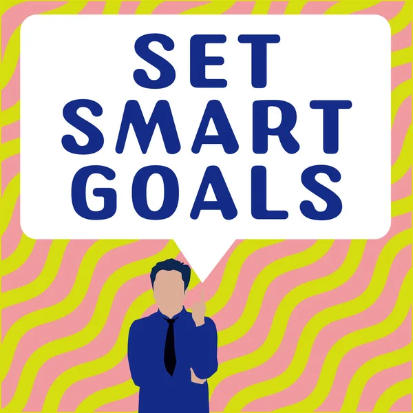 Text Caption Presenting Set Smart Goals Business Idea Establish Achievable — Foto Stock