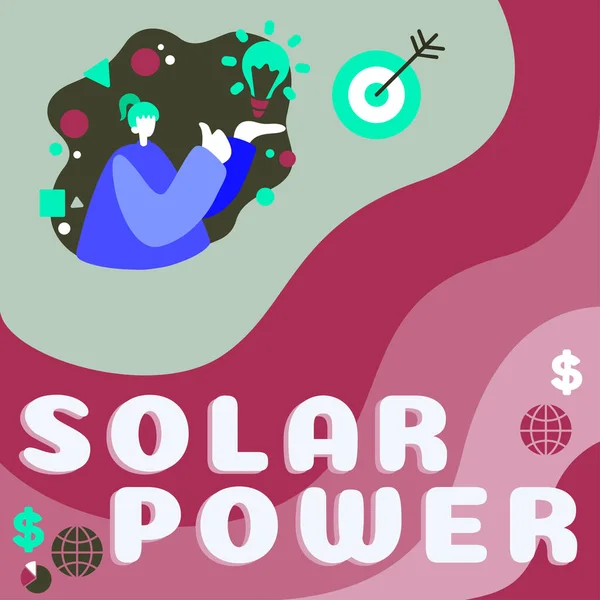 概念図太陽光発電 インターネット太陽光エネルギーを利用して発電する電気の概念図 — ストック写真