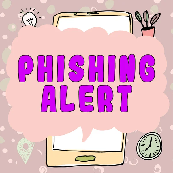Tekst Pokazujący Inspirację Phishing Alert Koncepcja Biznesowa Świadoma Oszukańczej Próby — Zdjęcie stockowe