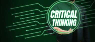 Text caption presenting Critical Thinking, Concept meaning sequence of stages of a project requiring the longest time