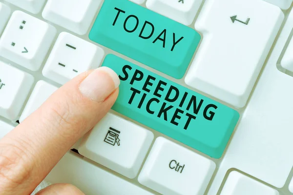 Handwriting text Speeding Ticket, Business overview psychological test for the maximum speed of performing a task