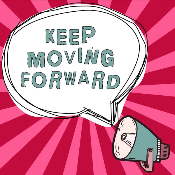 Inspiration Showing Sign Keep Moving Forward Internet Concept Invitation Anyone — 스톡 사진