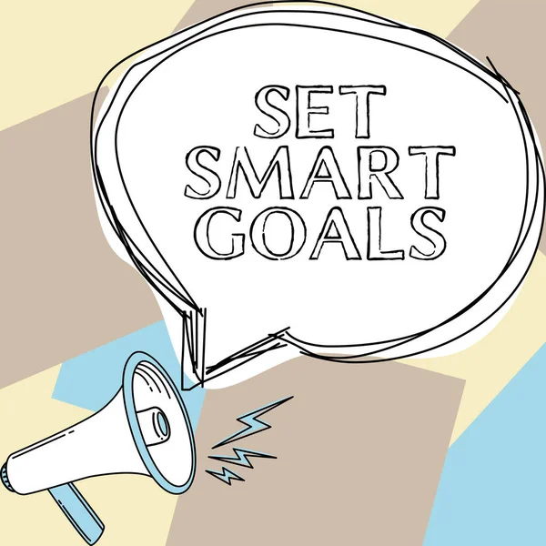 Visualizzazione Dei Segni Set Smart Goals Foto Concettuale Stabilire Obiettivi — Foto Stock
