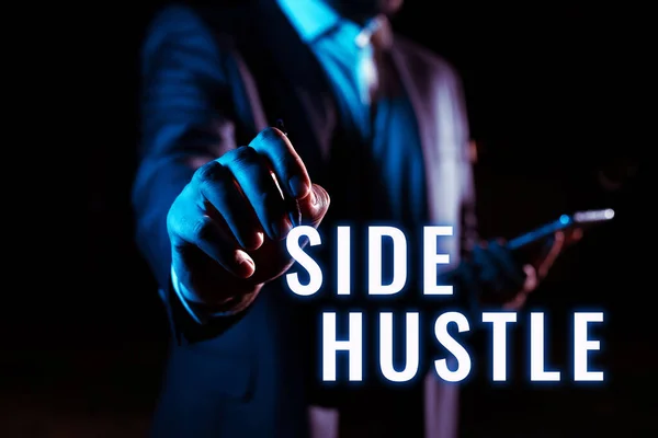 Konceptuell Bildtext Side Hustle Affärsidé Sätt Tjäna Lite Extra Pengar — Stockfoto