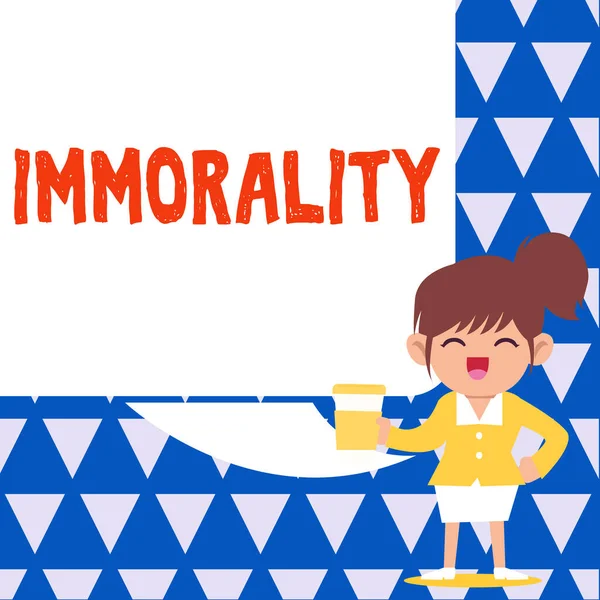 Inspiratie Toont Teken Immoraliteit Zakelijk Idee Van Staat Kwaliteit Van — Stockfoto
