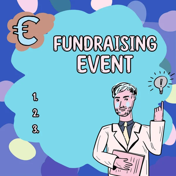 Assinar Exibindo Evento Angariação Fundos Palavra Para Campanha Cujo Objetivo — Fotografia de Stock