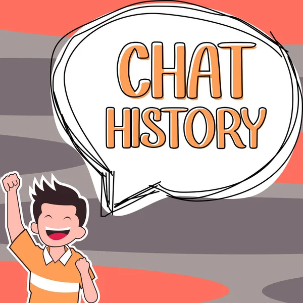 Handschrifttekst Chat History Business Showcase Archief Van Transcripten Van Online — Stockfoto