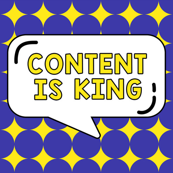 Ручной знак Содержание Король, Обзор бизнеса Содержание является сердцем современных маркетинговых стратегий