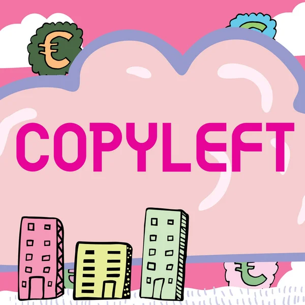 Текстовый Знак Показывающий Copyleft Концепция Означающая Право Свободно Использовать Изменять — стоковое фото