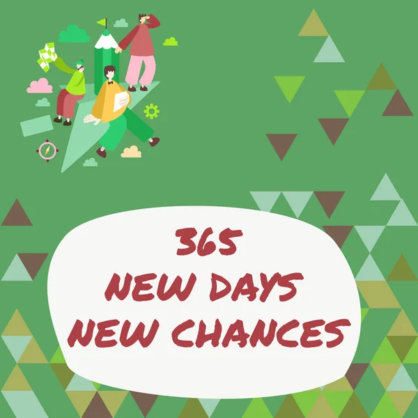 Text Caption Presenting 365 New Days New Chances Word Written — Photo