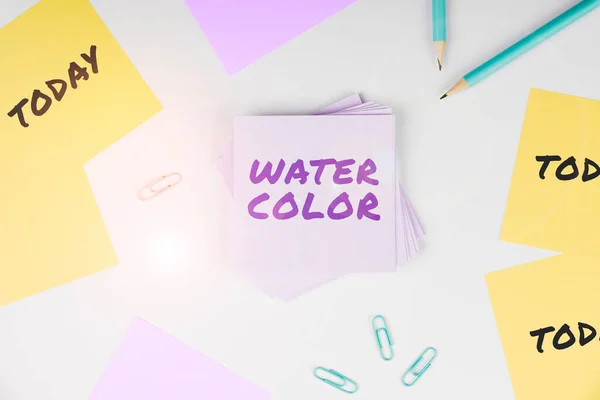Handwriting Text Water Color Business Showcase Water Soluble Binder Gum —  Fotos de Stock