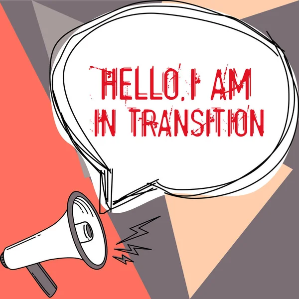 Inspiratie Met Teken Hello Transition Business Concept Een Periode Fase — Stockfoto