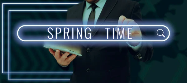 Conceptual Caption Spring Time Word Written Temperate Season Year Identified — Stock Photo, Image