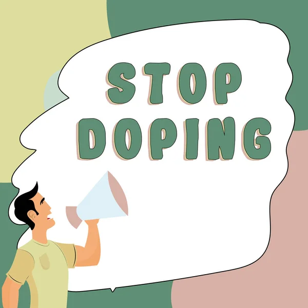 Text Showing Inspiration Stop Doping Business Overview Use Use Banned — Zdjęcie stockowe