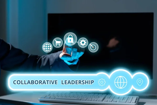 Collaborative Leadership Geschäftsansatz Menschen Und Organisationen Arbeiten Ergebnisse Erzielen — Stockfoto