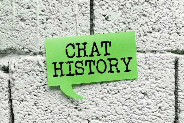 Hand Writing Sign Chat History Business Idea Archive Transcripts Online — Foto de Stock
