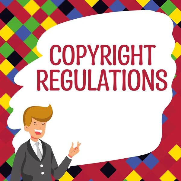 Writing Displaying Text Copyright Regulations Business Concept Body Law Governs — Stockfoto