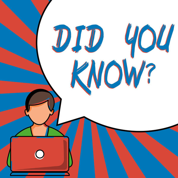 Text showing inspiration Did You Know, Business showcase Fun Facts and Figures Information General Knowledge