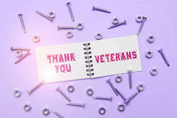 Conceptual caption Thank You Veterans, Internet Concept Expression of Gratitude Greetings of Appreciation
