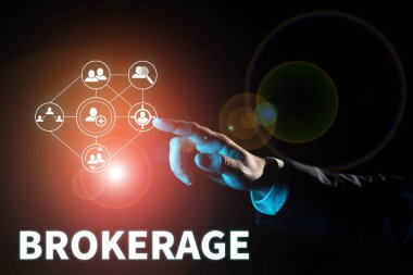 Komisyonculuk ve iş genel görünümünü gösteren metin imzası ticari müzakerelerde güvenilir bir ajan veya aracı görevi görüyor