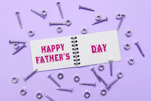 Inspiration Zeigt Zeichen Happy Fathers Day Geschäftsübersicht Zeit Des Jahres — Stockfoto