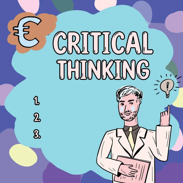 Text Caption Presenting Critical Thinking Business Overview Sequence Stages Project — Foto de Stock