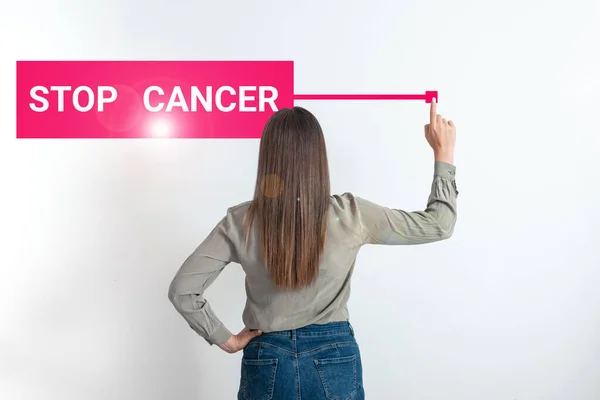 Inspiration Showing Sign Stop Cancer Business Concept Practice Taking Active — Stock Photo, Image