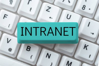 Metin İntranet, İnternet Konsepti yerel veya kısıtlı iletişim ağı yazılıyor özellikle de özel ağ