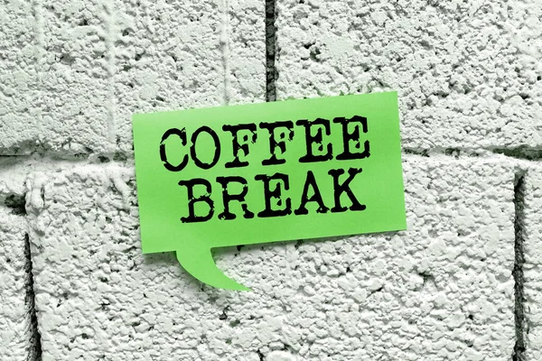Text Sign Showing Coffee Break Business Overview Short Time You — Foto de Stock