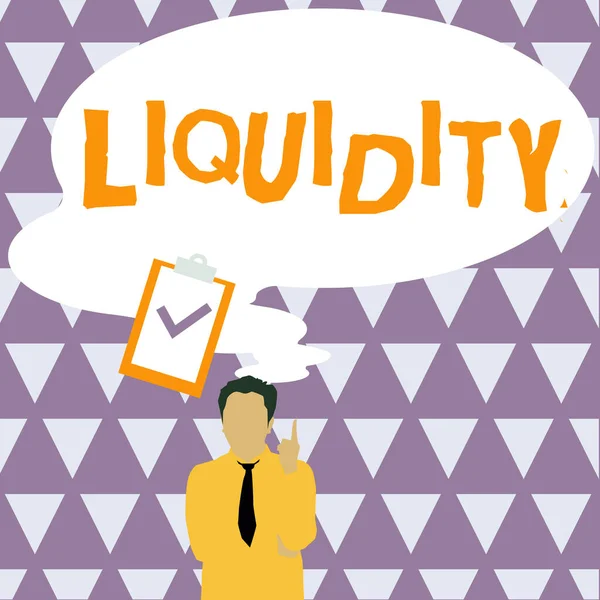 Felirat Likviditásról Word Cash Bank Balances Market Liquidity Halasztott Részvények — Stock Fotó