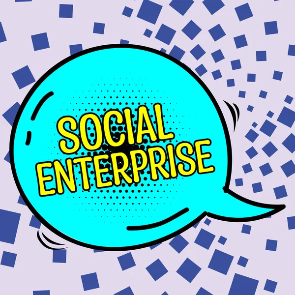 Sign Displaying Social Enterprise Word Written Business Makes Money Socially — Foto de Stock
