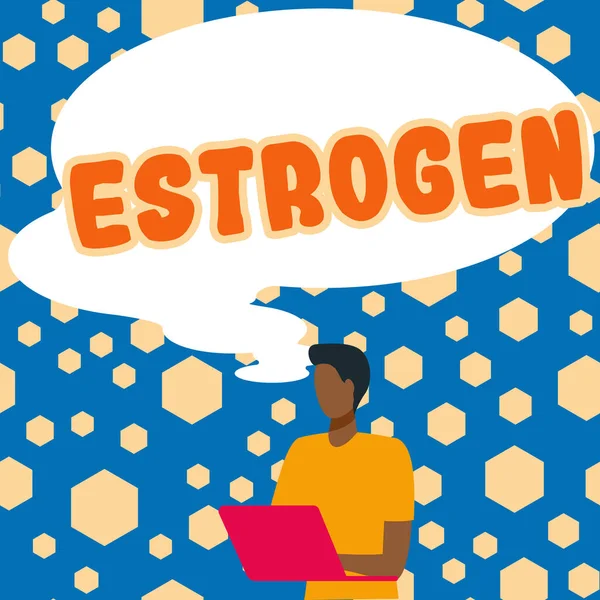 Text Showing Inspiration Estrogen Business Overview Group Hormones Promote Development — 스톡 사진