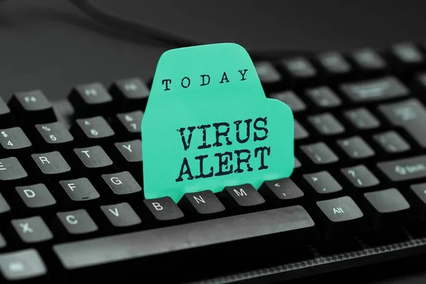 Virüs Alarmını Gösteren Metin Işareti Var Olmayan Bir Bilgisayar Virüsü — Stok fotoğraf
